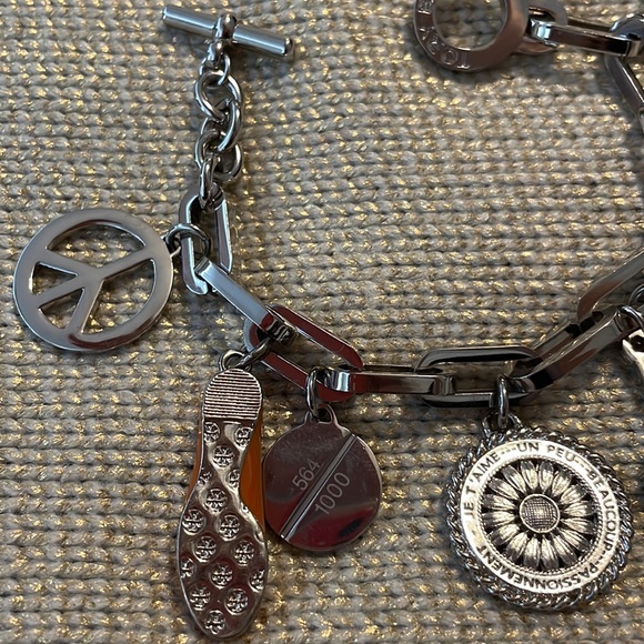 Rare! Tory Burch Silver Charm Bracelet numbered ltd edition - Picture 6 of 9